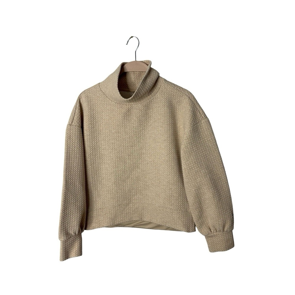 CALIA beige Waffle-Knit Cowl‎ Neck Pullover Sweater Women's Size XS